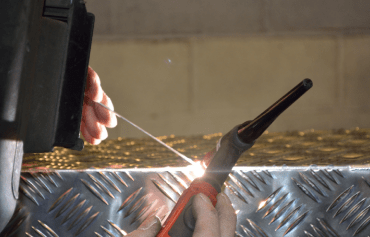 Man welding metal